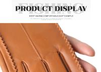 Guantes de piel de oveja para mujer, manoplas cortas de terciopelo fino para pantalla táctil, de cuero, de buena calidad, para invierno, 2226 - details 88