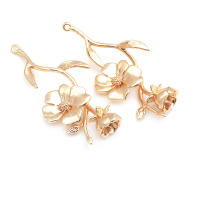 4 Uds. Colgantes de flores de latón de Color platino, suministros para hacer joyas de alta calidad, collar, pendientes, accesorios para mujer - details 10