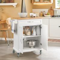 Cocina Luxus-Carrito de Cocina con Piso Carrito de Servir de Bambú 66 x 46 x 91 cm ES - details 2