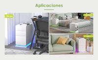 RCynview Mesita de Noche Blanca Diseño Rectangular de Madera 3 Cajones de Almacenamiento - details 3