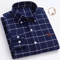 hombre manga larga ropa hombre S~7XL 100% algodón puro Camisa giratoria Oxford de manga larga para hombre Ocio de negocios Bolsillo bordado Slim Fit Estilo de botón Suave Med - details 47