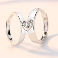 Anillo de pareja de 34 tipos, simple y moderno, par de circonitas de corona para hombres y mujeres, anillo de diamantes de simulación de boda abierto - details 4