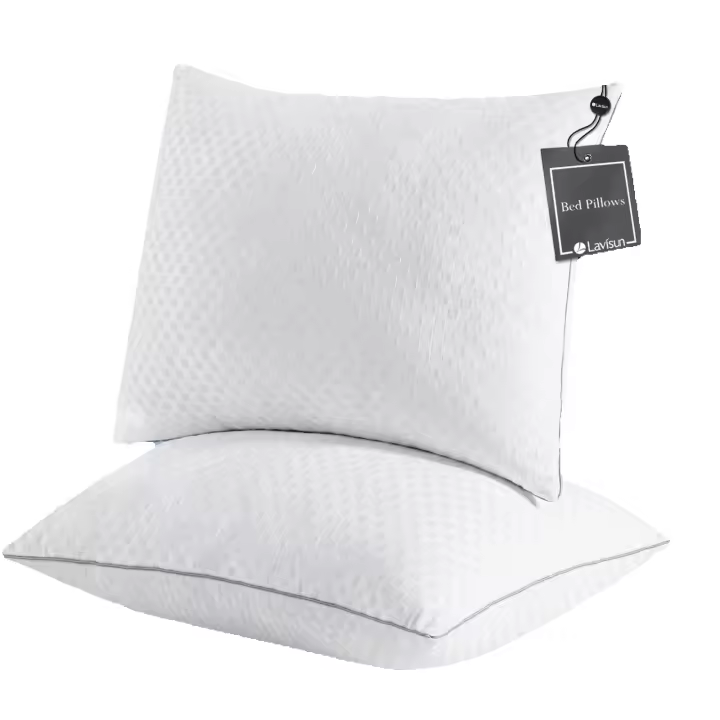 Juego de Almohadas de Cama Suaves y Soportivas Tamaño Estándar de 2 Piezas - 1