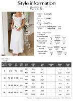 Vestido largo elegante de manga corta con hombros descubiertos para mujer, moda Primavera Verano - details 5