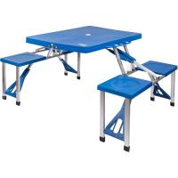 mesas plegable y 4 taburetes, Mesa tipo maletín, Mesa de picnic, Soporte sombrilla - details 2