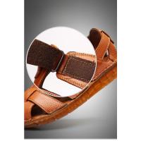 Sandalias Hombre Piel Negra Verano Cierre Velcro - details 3