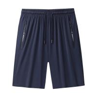 Pantalones cortos de seda de hielo para hombre, Pantalones cortos informales de gran tamaño, ropa de playa, cintura elástica, para verano - details 3