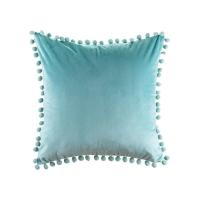 Funda de Almohada de Terciopelo Suave con Bola de Pompon Decoración de Dormitorio Sofá - details 10