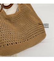 Bolso H7 de gran capacidad para mujer, nuevo bolso de playa para vacaciones en la playa, bolso de mano tejido de paja para ir al trabajo - details 2