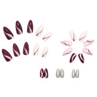 Uñas postizas elegantes con purpurina brillante, fáciles de quitar, para bodas, citas, té de la tarde - details 3