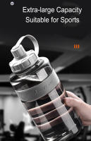 Botella de agua grande de 2 litros con pajita, 2L/1.5L/1L/0.6L, gran capacidad, para escuela, gimnasio, deportes, sin BPA, Fitness - details 0