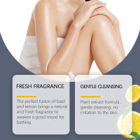 Gel de ducha con fragancia hidratante, refrescante y limpiadora corporal de limón y albahaca - details 5