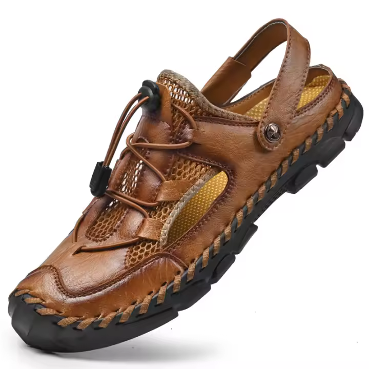 Zapatos de verano de gran tamaño para hombre, sandalias transpirables, zapatos casuales de malla, zapatos de viaje de fondo suave y hueco, zapatillas nuevas - 1