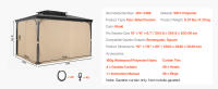 SucceBuy Cortinas impermeables para cenador para exteriores, 10' x 10', paredes laterales de privacidad de 4 paneles con cremalleras - details 6