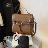 Nuevo Bolso Retro de Gamuza 2025 Estilo Contraste para Mujeres Bolso de Hombro Portátil con Hebilla de Cinturón - details 2