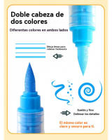 Marcador acrílico líquido rectoDoble punta blandaMarcador de doble colorPincel de estudianteColores por capas - details 3