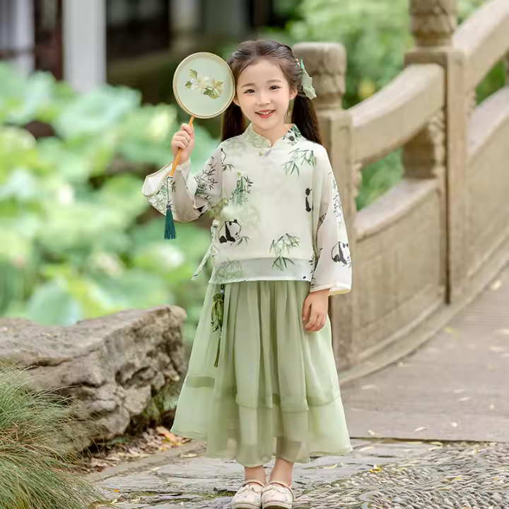 Conjunto nacional antiguo Hanfu para niños, nuevo disfraz de rendimiento de alta gama Tang chino para niñas de estilo primavera y otoño - 1