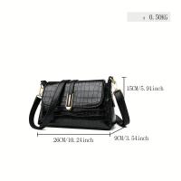 Bolso de hombro elegante con patrón de cocodrilo para mujer: correa suave, ajustable y desmontable, múltiples bolsillos, cierre de cremallera, negro, perfecto para salidas nocturnas, viajes, compras y regalos - details 0
