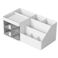 Caja de almacenamiento de papelería de escritorio con 10 compartimentos, 2 cajones, bonito conejito, organizador de cajones para cosméticos, decorativo de gran capacidad - details 10
