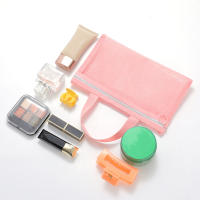 Bolsa De Maquillaje Mini De Malla Rosa Con Multípocket Bolsa De Baño Portátil Para Viajes Estilo Fashion Cierre De Cremallera - details 3