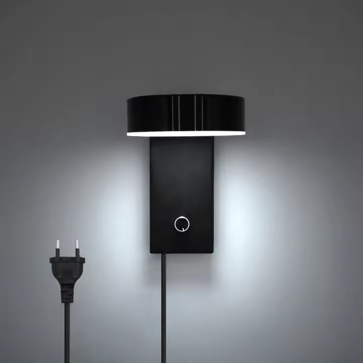 Lámpara de pared moderna, lámpara de pared Led con rotación de 350 grados, lámpara de pared interior enchufable de 180cm, lámpara de pared de aleación de aluminio de 6W - 1