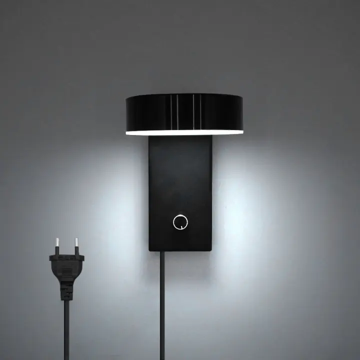 Lámpara de pared moderna, lámpara de pared Led con rotación de 350 grados, lámpara de pared interior enchufable de 180cm, lámpara de pared de aleación de aluminio de 6W - 1