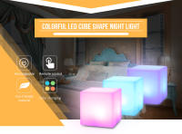 Luz Nocturna LED recargable con forma de cubo, luz nocturna con Control remoto para dormitorio, 7 colores que cambian, batería integrada - details 0