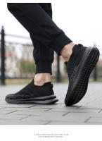 Zapatos para correr para hombre, zapatillas de deporte con calcetines tejidos, zapatos planos sin cordones para primavera y verano, mocasines de talla grande para hombre, zapatos planos deportivos de tenis - details 18