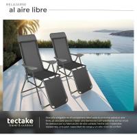 Conjunto Sillas Jardín Exterior de Aluminio, Respaldo Regulable y Reposacabezas, Conjunto Sillas Terraza Resistentes a Intemperie, Transpirable, Patas Reforzadas - 4 Sillas Gris - details 20