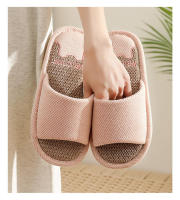 Zapatillas de lino transpirables para hombre y mujer, chanclas antideslizantes para interiores y el hogar, zapatos planos cómodos para la playa - details 1