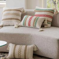Funda de almohada con borlas para sala de estar, cojín de cama, almohada de cintura, funda de cojín de lujo ligera - details 2