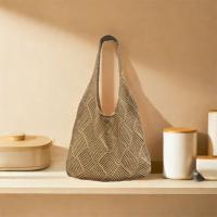 Bolso de mano tejido de punto con huecos para niña, bolso de playa informal de gran capacidad, bolso de compras de Color sólido a la moda para verano - details 2