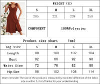 Vestido mediano y largo en la cintura en el pecho de moda de las mujeres - details 0
