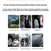 Zapatos De Lluvia Moda Gradiente Botas De Lluvia Altas Mujeres Invierno Acolchada Caliente Compras Camping Atrapar El Mar Zapatos De Vadeo Rural - details 2
