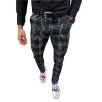 Pantalones casuales a rayas a cuadros grandes para hombres, leggings de moda - details 15