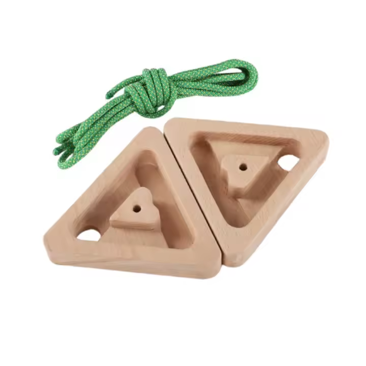 Tabla de escalada triangular de madera 4 en 1, tabla de fortalecimiento de dedos para escalada en roca simulada, mango de dominadas de doble cara, 1 par - 1
