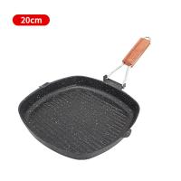 Sartén plegable de fondo plano a rayas para el hogar al aire libre, estufa de inducción de Gas antiadherente especial para freír - details 2