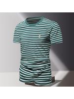 Camiseta de Correr de Verano a Rayas Cómoda, Secado Rápido, Manga Corta para Hombres - details 3