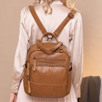 Bolso Retro de cuero que combina con todo, mochila informal impermeable, bolso de mano de cuero para mujer y Niña - details 4