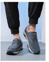 Zapatos para correr clásicos para hombre, zapatillas ligeras de cuero de ante, cómodos zapatos deportivos de gran tamaño, zapatos planos transpirables para correr - details 19