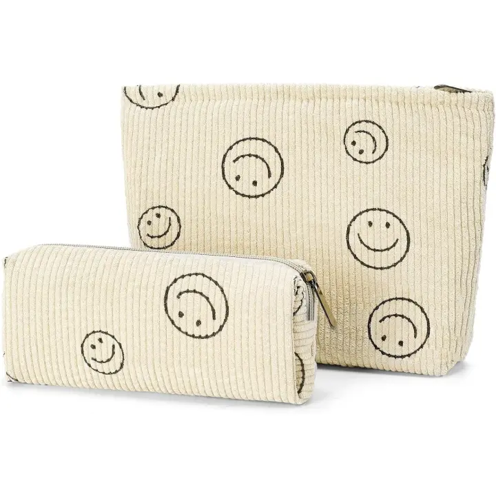 Bolsa de maquillaje para mujer, neceser de viaje, organizador de pana para brochas de maquillaje - 1