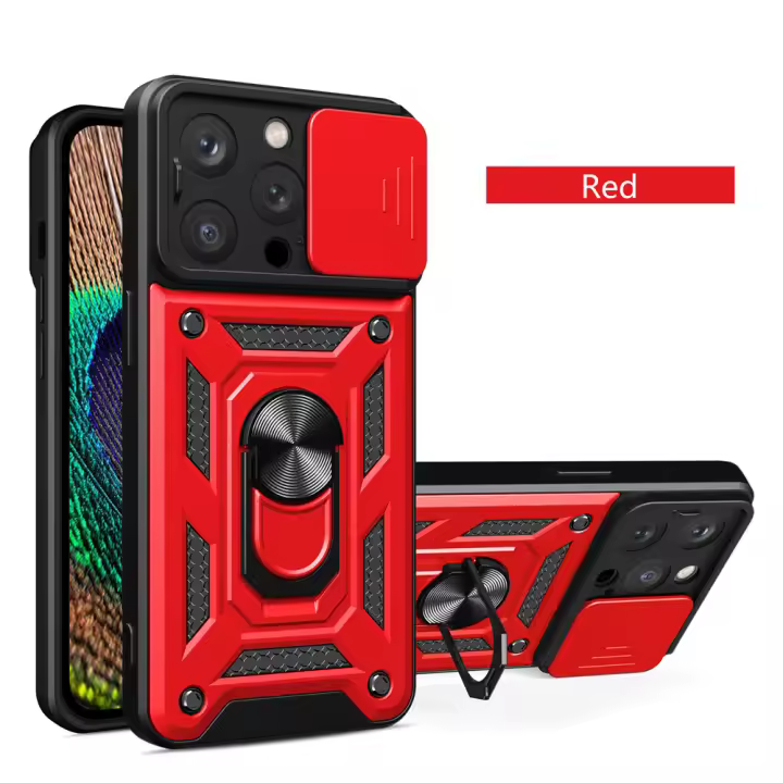 Funda con soporte de anillo para iPhone, armadura a prueba de golpes, Cov trasero magnético, 15, 14, 13, 12, 11 Pro Max, X, XR, XS Max, 7, 8 Plus, SE 2022 - 1