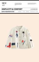 UNIZERA2024 Primavera/Novedad de verano producto mujer Simple cuello alto manga larga estampado chaqueta cruzada abrigo - details 1