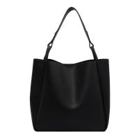 Bolso de hombro sencillo para mujer, bolsa de mano Retro de gran capacidad, de cuero Pu, Color sólido, 2025 - details 4