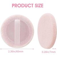 12 almohadillas de algodón rosa para maquillaje facial y corporal, aplicador de película de terciopelo, redondo, para sombra de ojos, corrector y esponja de maquillaje. - details 2