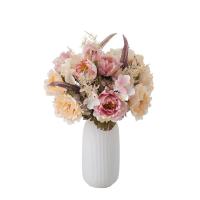 Ramo de flores de peonía artificiales de tacto Real, simulación de peonía hecha a mano de lujo, flores falsas realistas y elegantes, decoración del banquete de boda - details 3