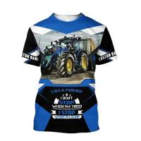 Camiseta con estampado de Tractor 3D de talla grande para hombre y mujer, uniforme de granjero, Haruku, informal, redondo, deportivo, de secado rápido, transpirable - details 3