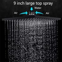 Traje de ducha de baño negro, sistema de ducha de bañera colgante de pared, traje de ducha presurizada de agua de lluvia, juego - details 3