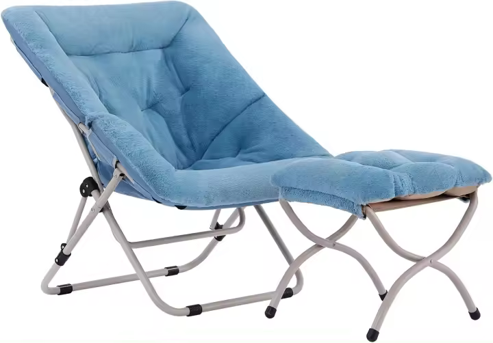 Silla de Comedor Grande y Plegable de Piel Sintética Suave Diseño de Luna para Dormitorio, Sala de Estar, Habitación - 1