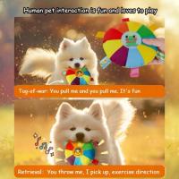 Divertido platillo volador de felpa de arcoíris, juguetes para perros, juegos de entrenamiento interactivos al aire libre, juguete para masticar, mascotas, discos voladores, juguetes, accesorios para perros - details 2